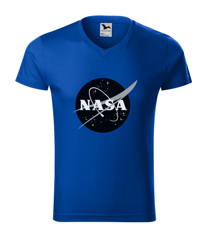 NASA logo 1 - V-nyakú férfi póló királykék