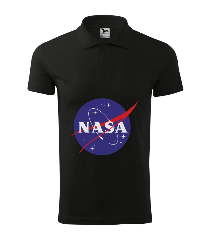 NASA logo 2 - Galléros férfi póló fekete