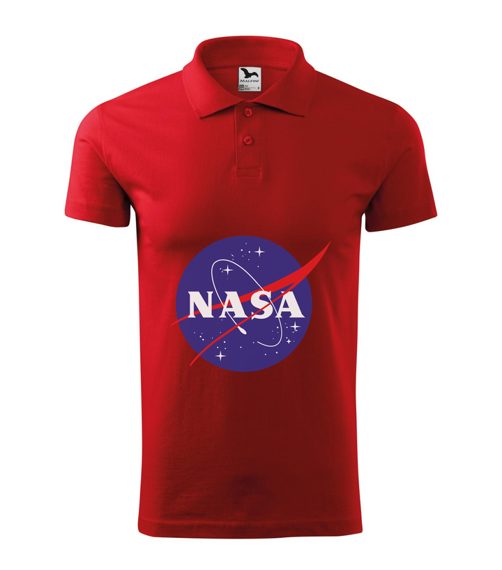 NASA logo 2 - Galléros férfi póló piros