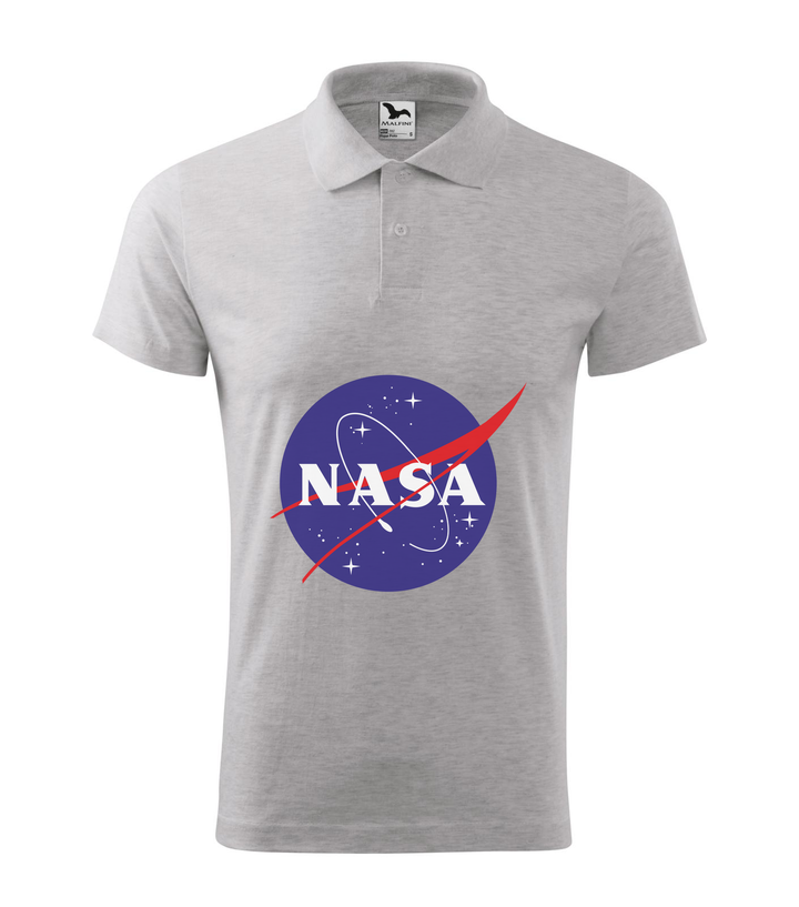 NASA logo 2 - Galléros férfi póló világosszürke