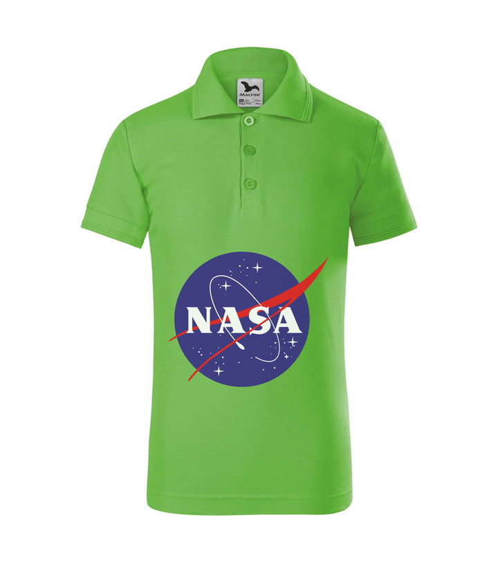NASA logo 2 - Galléros gyerek póló almazöld