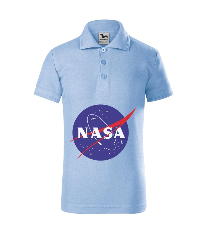 NASA logo 2 - Galléros gyerek póló égszínkék