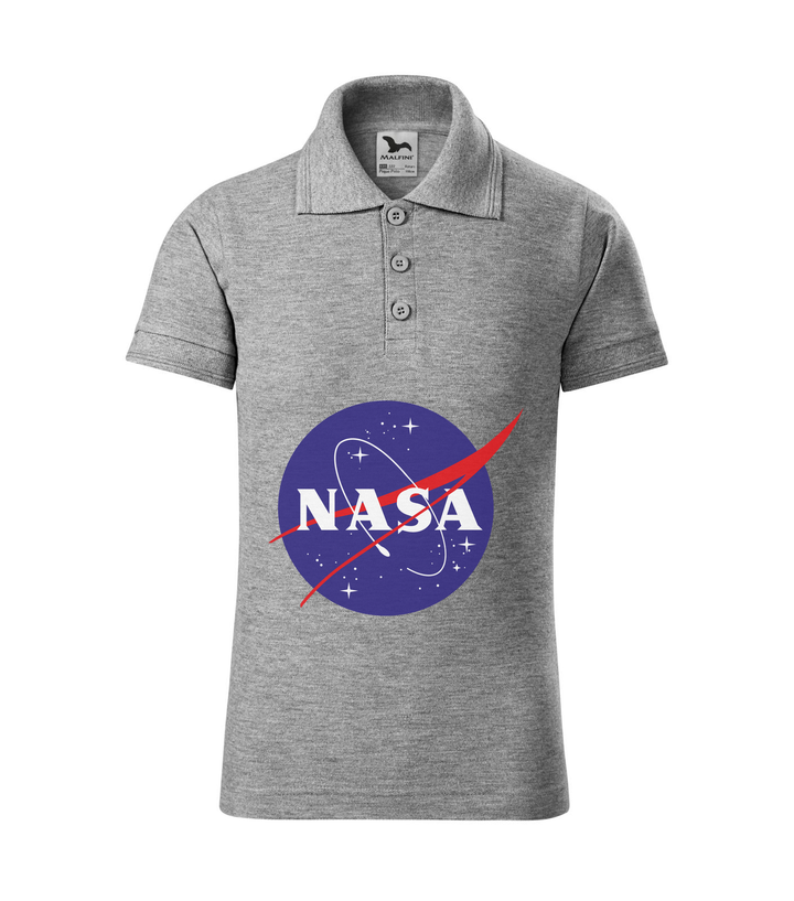 NASA logo 2 - Galléros gyerek póló sötétszürke