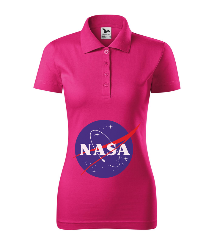 NASA logo 2 - Galléros női póló bíborszín