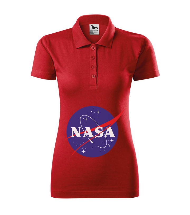 NASA logo 2 - Galléros női póló piros