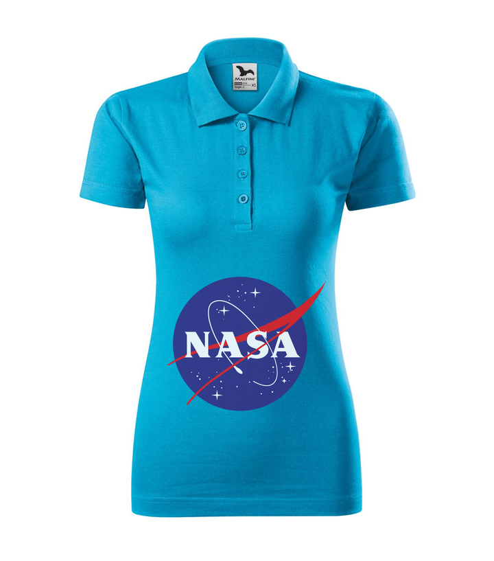 NASA logo 2 - Galléros női póló türkiz