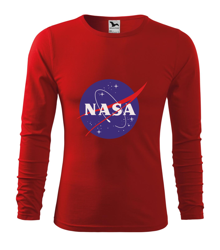 NASA logo 2 - Hosszú ujjú férfi póló piros
