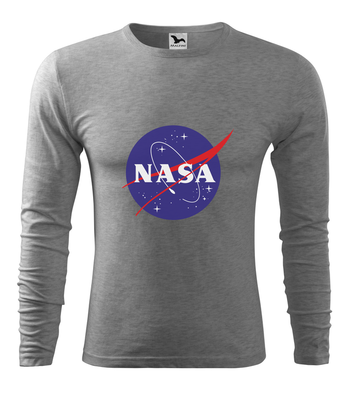 NASA logo 2 - Hosszú ujjú férfi póló sötétszürke