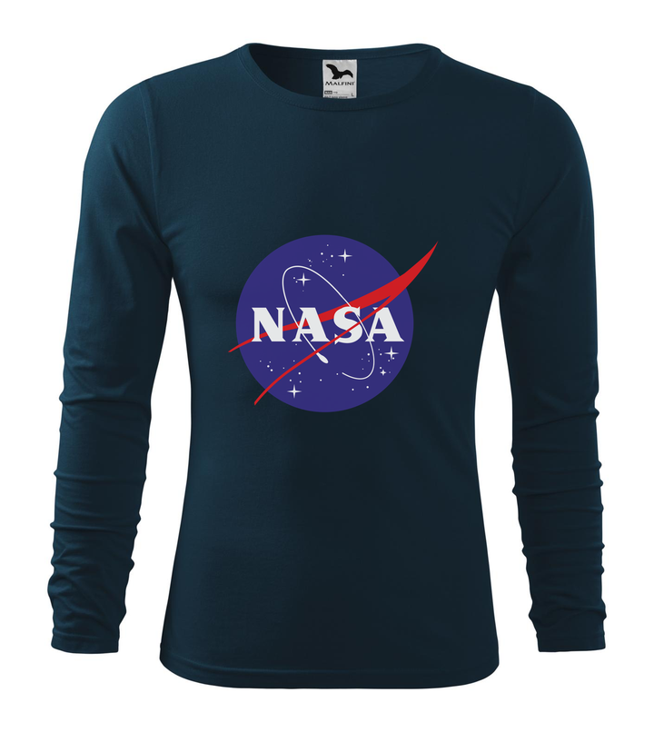 NASA logo 2 - Hosszú ujjú férfi póló tengerészkék