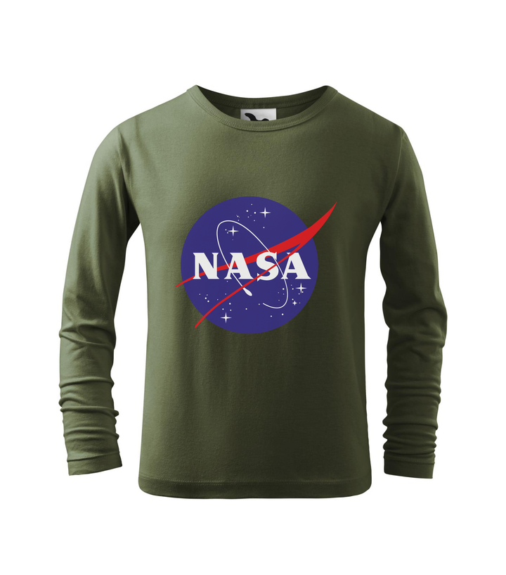 NASA logo 2 - Hosszú ujjú gyerek póló khaki
