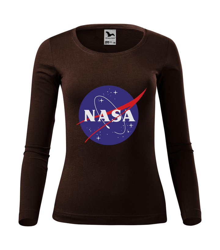 NASA logo 2 - Hosszú ujjú női póló kávé