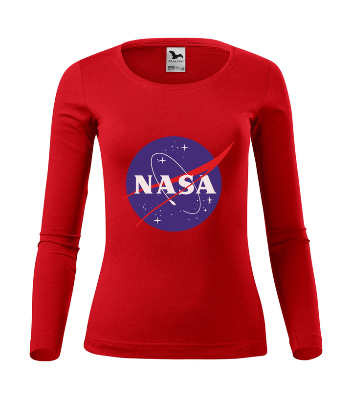 NASA logo 2 - Hosszú ujjú női póló piros