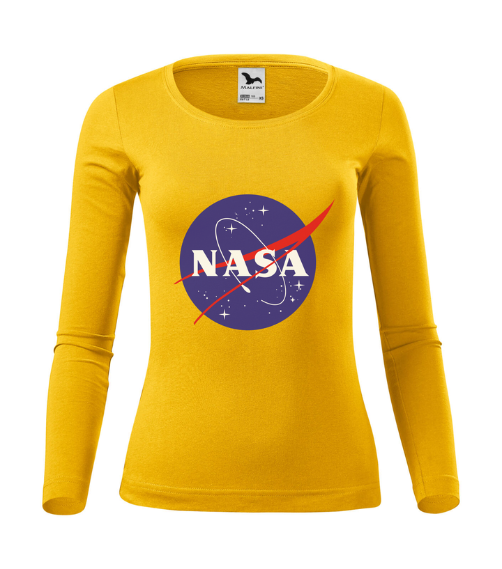 NASA logo 2 - Hosszú ujjú női póló sárga