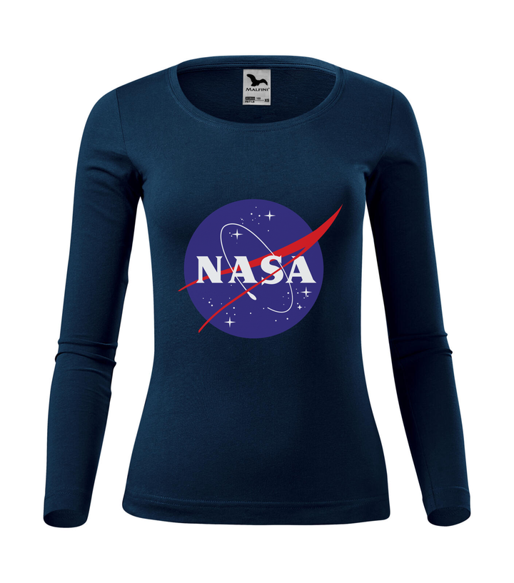 NASA logo 2 - Hosszú ujjú női póló tengerészkék