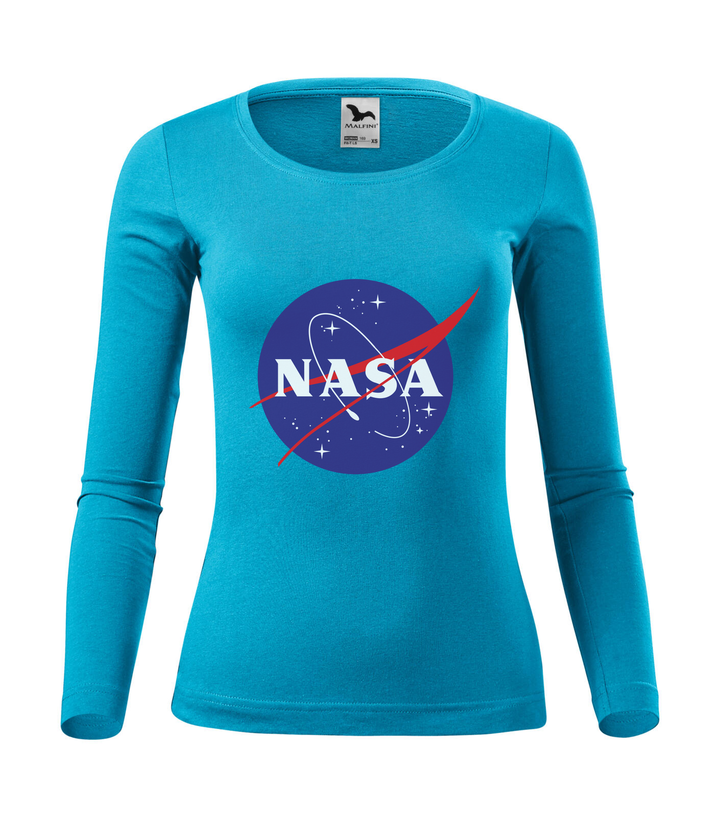 NASA logo 2 - Hosszú ujjú női póló türkiz
