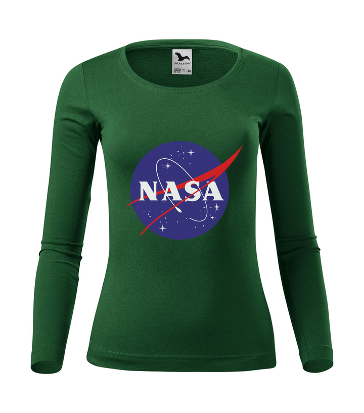 NASA logo 2 - Hosszú ujjú női póló üvegzöld