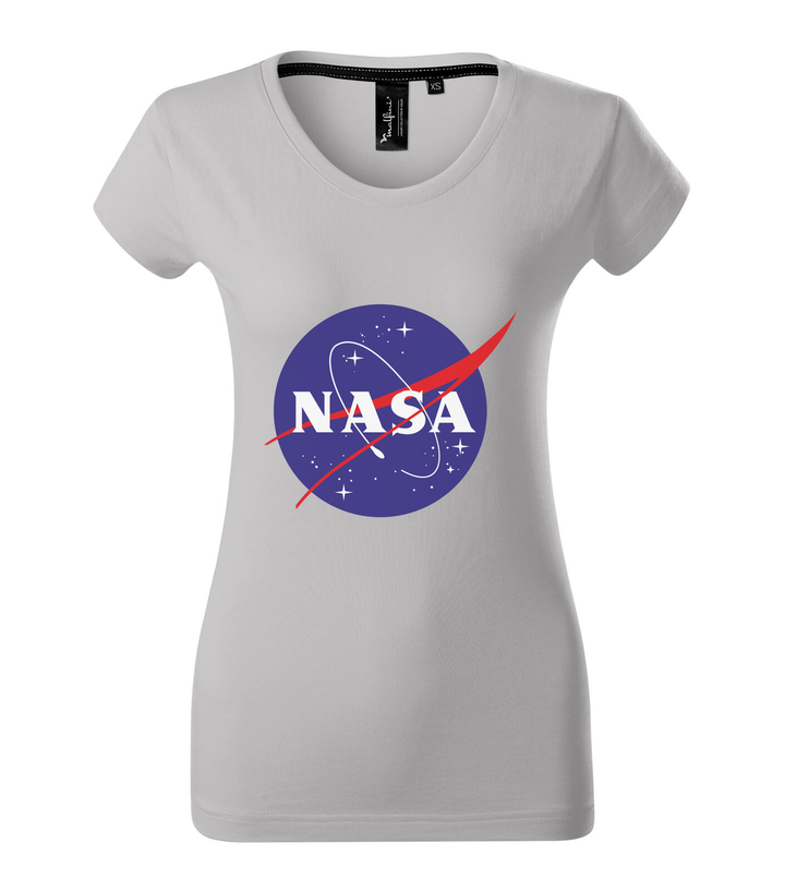 NASA logo 2 - Prémium női póló ezüstszürke