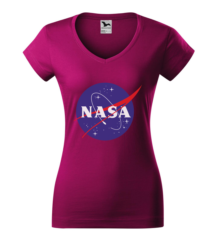 NASA logo 2 - V-nyakú női póló fukszia
