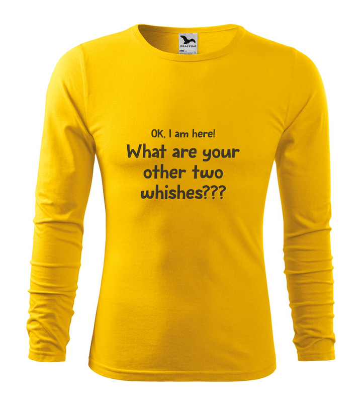 OK, i am here. What are your other two wishes - Hosszú ujjú férfi póló sárga