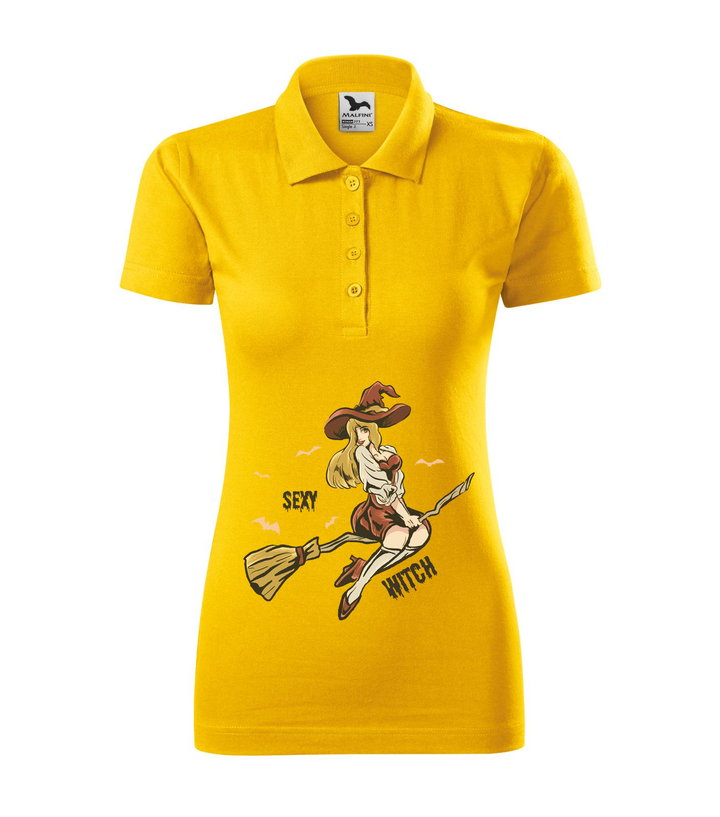 Sexy witch - Galléros női póló sárga