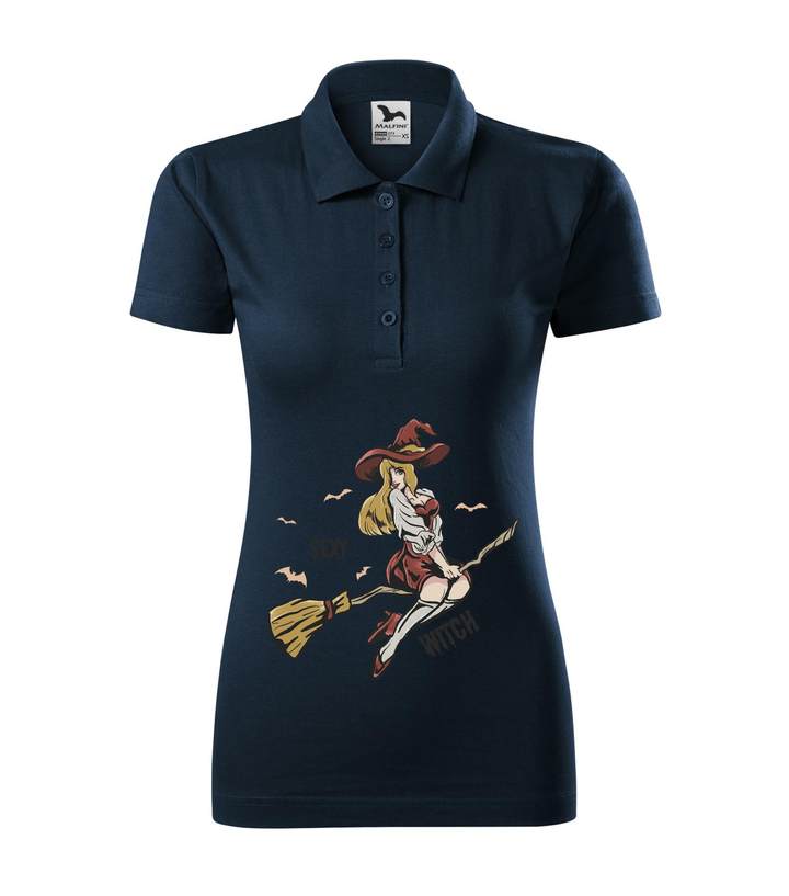 Sexy witch - Galléros női póló tengerészkék
