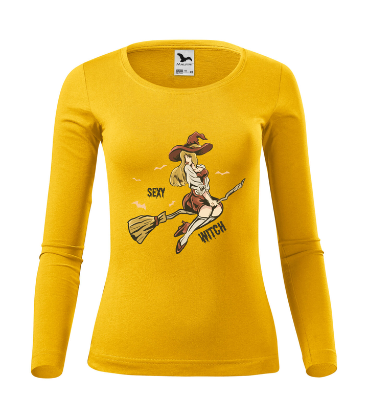 Sexy witch - Hosszú ujjú női póló sárga