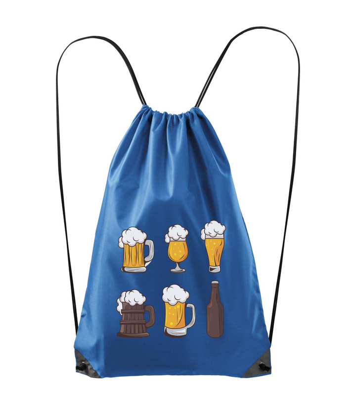 Six beers drinks set icons - Hátizsák azúrkék