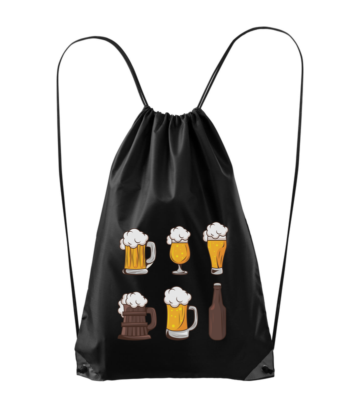 Six beers drinks set icons - Hátizsák fekete