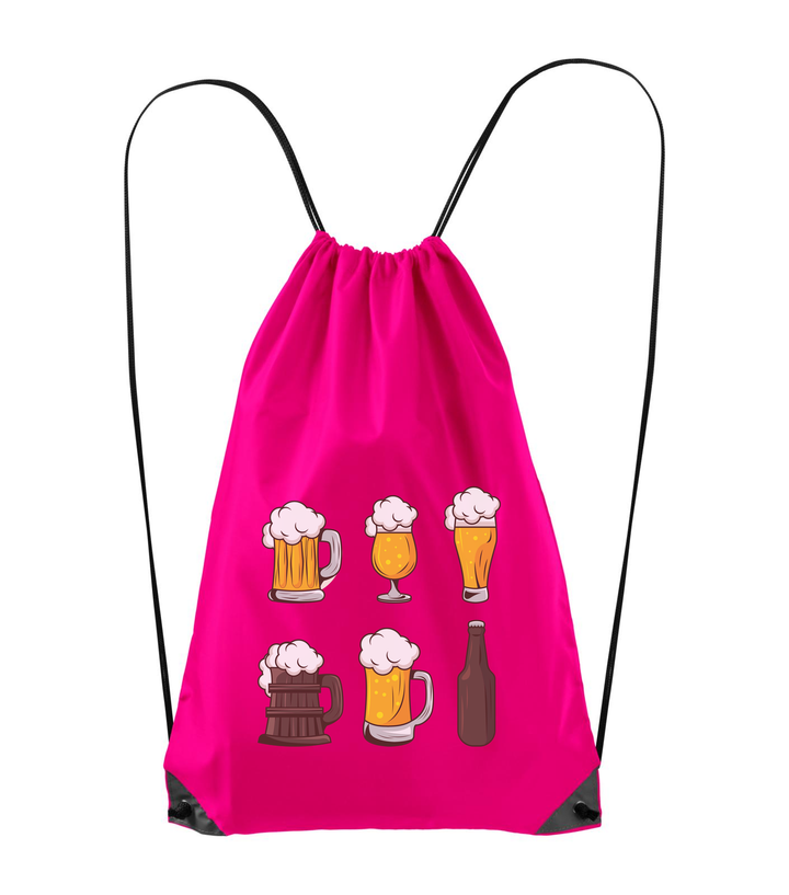 Six beers drinks set icons - Hátizsák neon rózsaszín