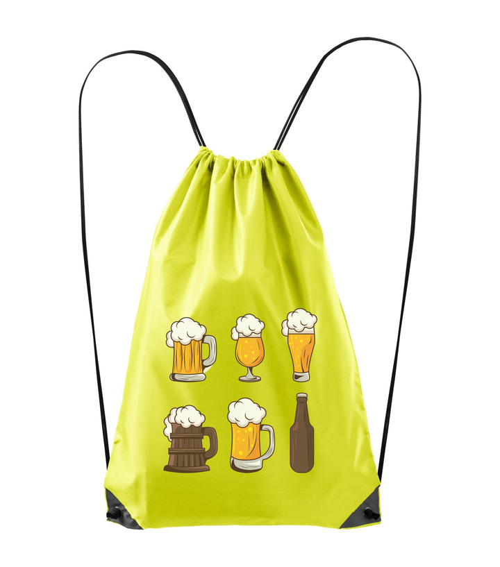 Six beers drinks set icons - Hátizsák neon sárga