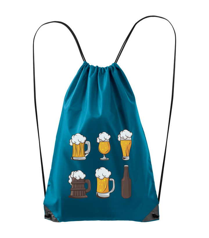 Six beers drinks set icons - Hátizsák petrol kék