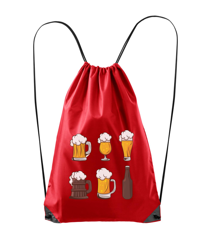 Six beers drinks set icons - Hátizsák piros