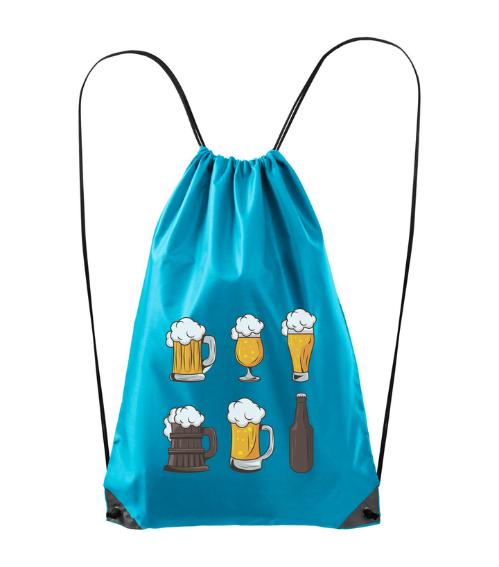 Six beers drinks set icons - Hátizsák türkiz