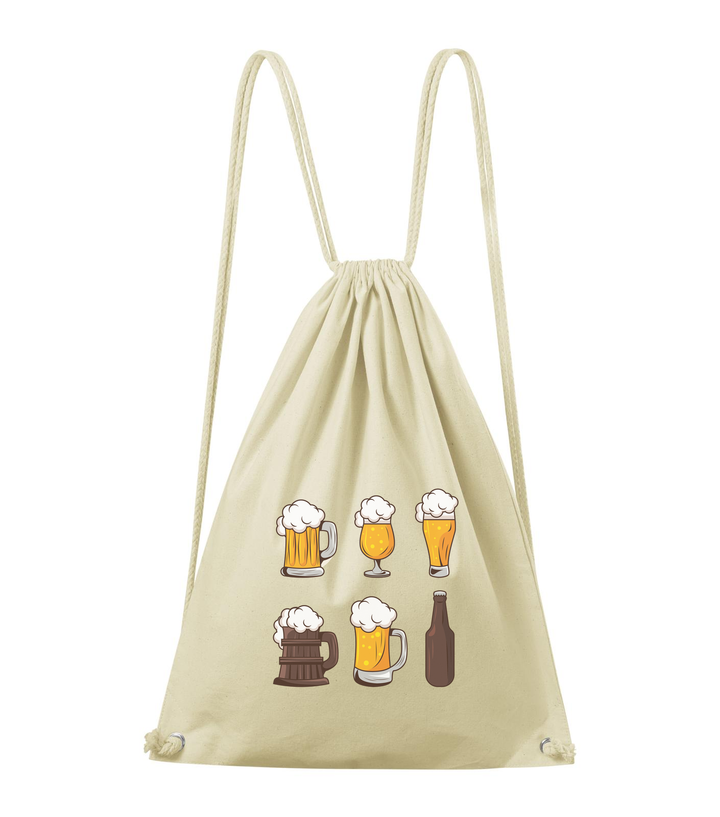 Six beers drinks set icons - Pamut hátizsák natúr