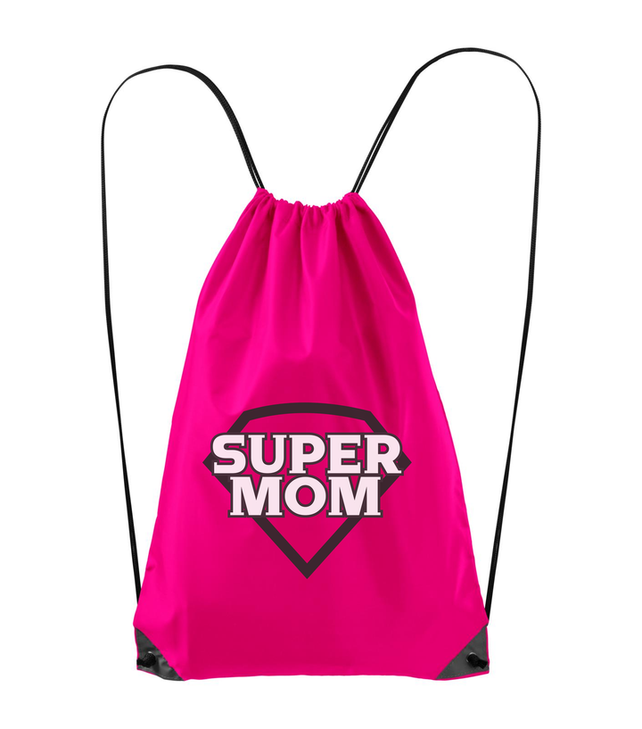 Super mom - black and white - Hátizsák neon rózsaszín