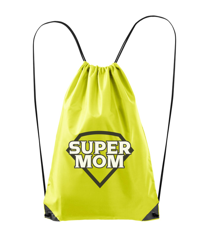 Super mom - black and white - Hátizsák neon sárga