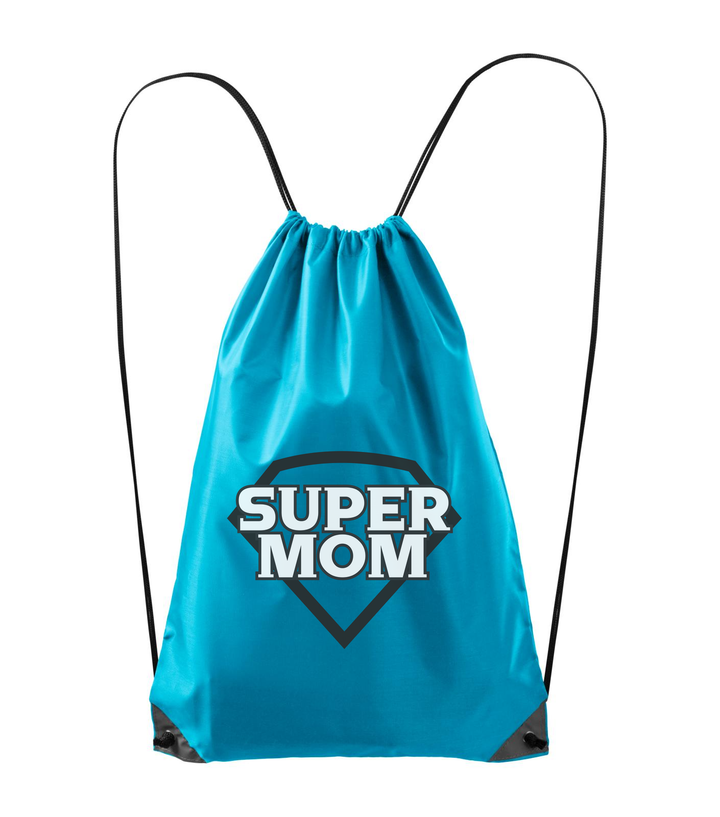 Super mom - black and white - Hátizsák türkiz