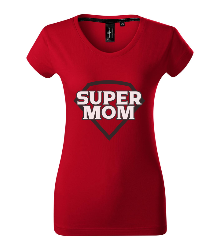Super mom - black and white - Prémium női póló F1 piros
