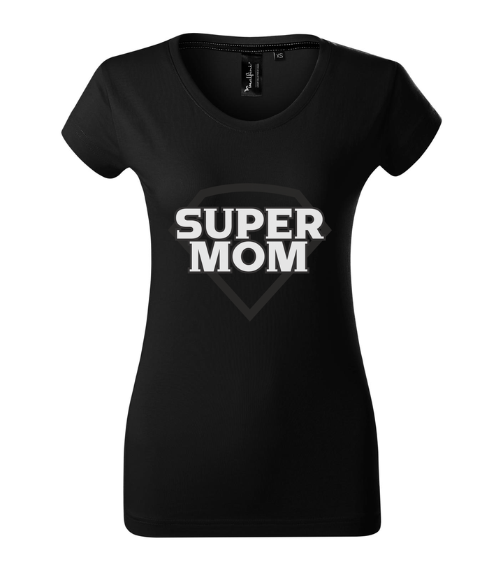 Super mom - black and white - Prémium női póló fekete