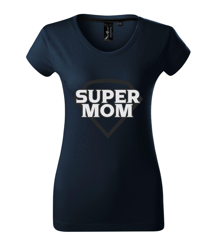 Super mom - black and white - Prémium női póló tengerészkék