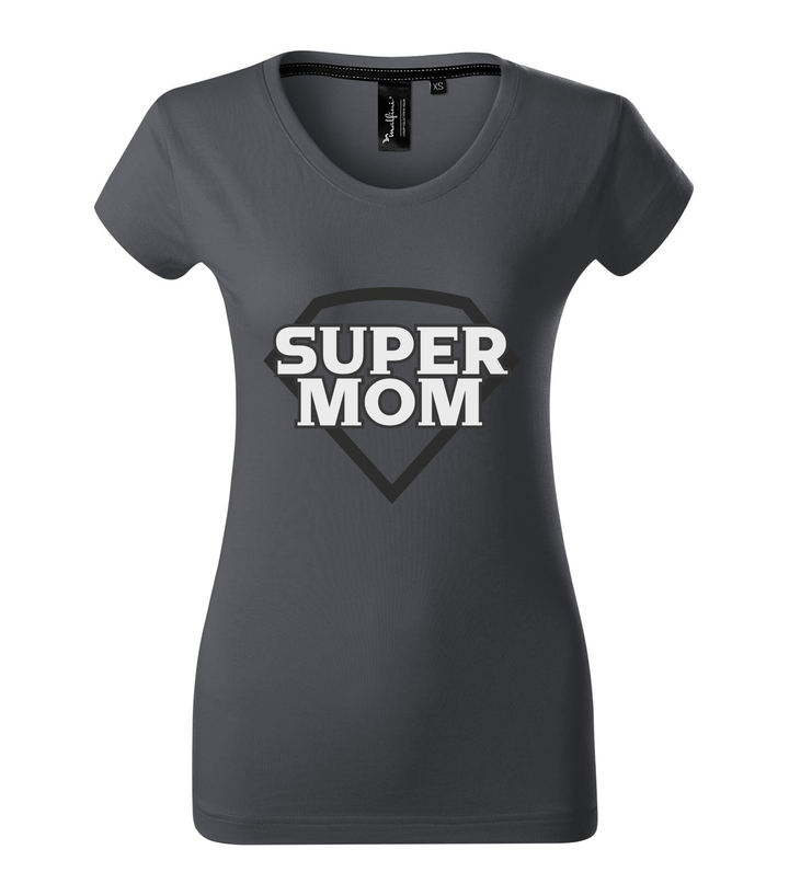 Super mom - black and white - Prémium női póló világos anthracite