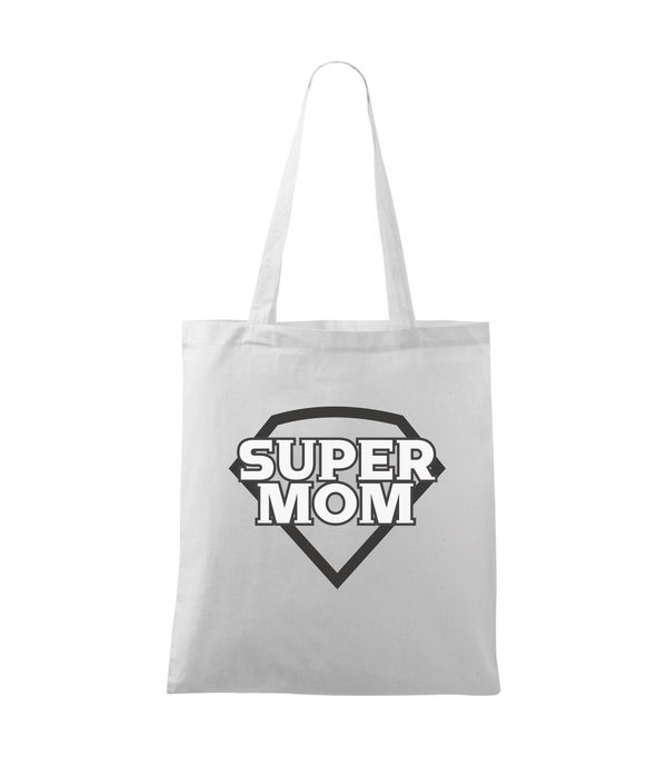 Super mom - black and white - Vászontáska (42 x 38 cm) fehér