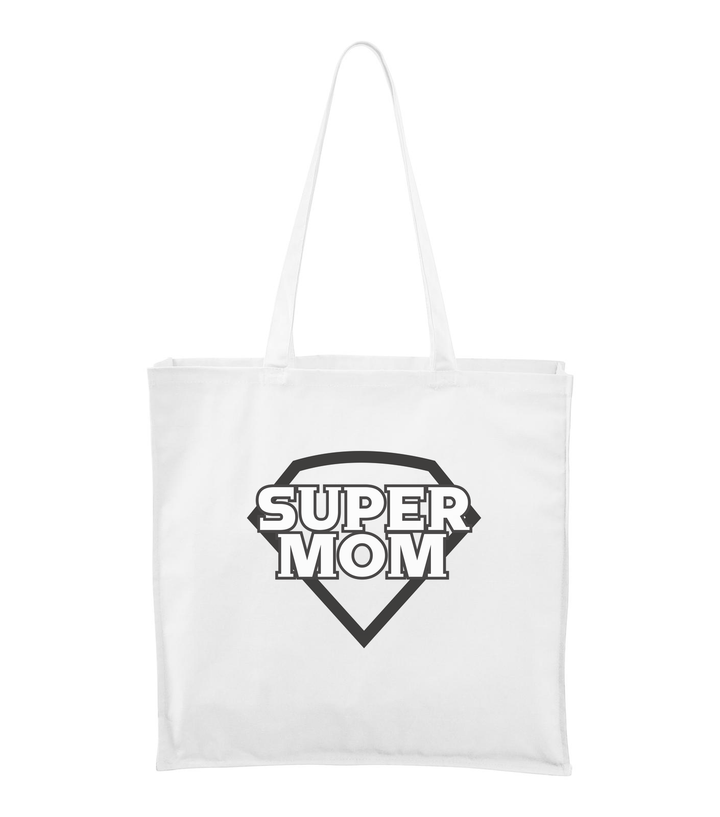 Super mom - black and white - Vászontáska (43 x 43 cm) fehér