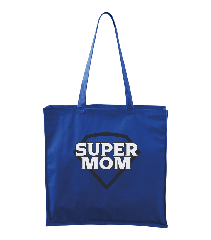 Super mom - black and white - Vászontáska (43 x 43 cm) királykék
