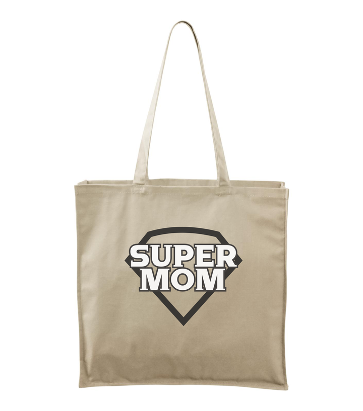 Super mom - black and white - Vászontáska (43 x 43 cm) natúr