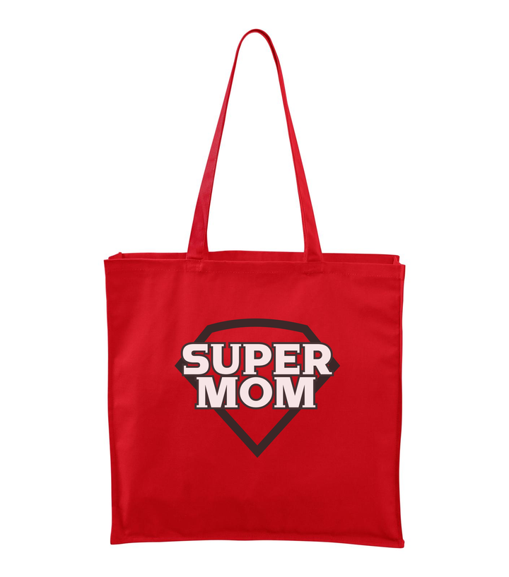 Super mom - black and white - Vászontáska (43 x 43 cm) piros