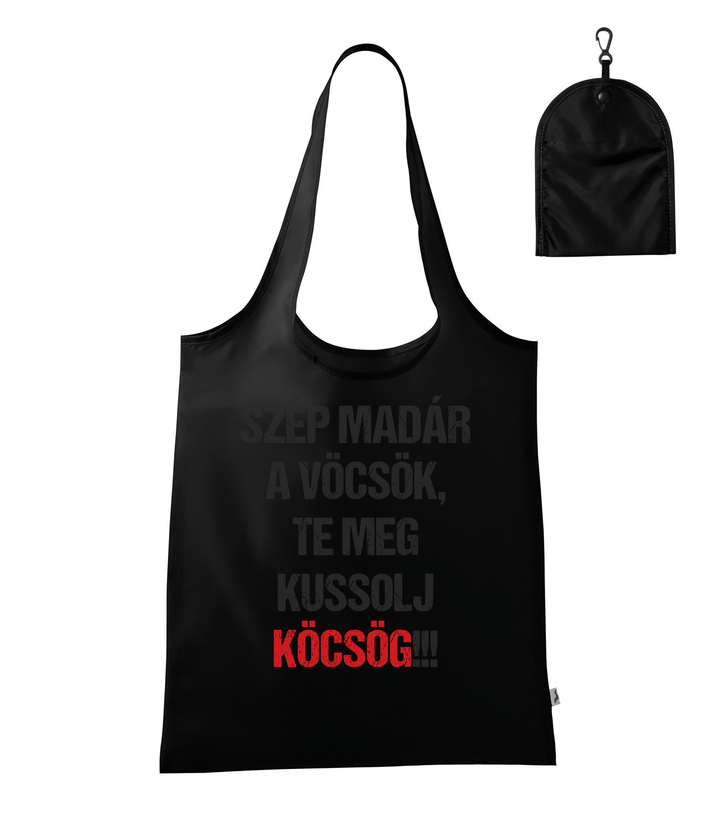 Szép madár a vöcsök, Te meg ... - Bevásárló táska fekete
