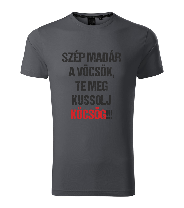 Szép madár a vöcsök, Te meg ... - Prémium férfi póló világos anthracite