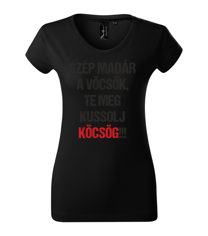 Szép madár a vöcsök, Te meg ... - Prémium női póló fekete
