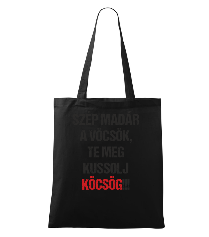 Szép madár a vöcsök, Te meg ... - Vászontáska (42 x 38 cm) fekete